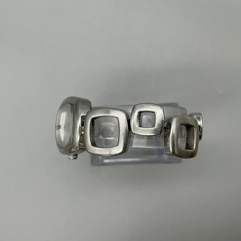 Fossil ES1869 Womens Watch 22mm Stainless Square Link New Battery 7.5